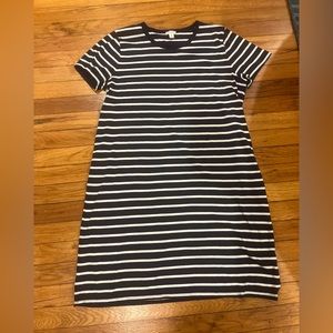 J. Crew Navy and White T-Shirt Dress